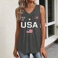 thumbnail image 5 of Youpwaven Women's 250th Anniversary USA V-Neck Ruched Sleeveless Tank Top, America 250 Merchandise Independence Day Flag Print Casual T-Shirt Vest, 5 of 7
