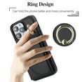 thumbnail image 5 of for iPhone 13 Wallet Case with Card Holder Women Men, Flip PU Leather Kickstand Shockproof Protective Phone Cover Magnetic Clasp 360 Rotation Ring Stand for iPhone 13, Black, 5 of 6