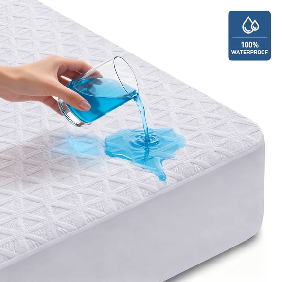 Protector de Colchón Impermeable Tamaño Individual-XL, Funda de Colchón Refrescante de Fibra de Aire 3D Transpirable Ultra Suave, Almohadilla de Colchón Silenciosa Se Adapta a Bolsillos de hasta 21''