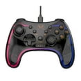 thumbnail image 2 of Wired Controller for PC Transparent RGB Gamepad Controller For /PS3 Switch/PC/Steam Vibration,6-Axis Gyro and Turbo Function - (Color: Black), 2 of 5