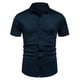 thumbnail image 2 of Playera Elvqul para Caballero Casual Azul Marino Manga Corta Liso Solapa Botones, 2 of 6