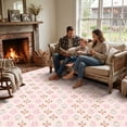 thumbnail image 7 of CHAKME 5'x7' Washable Non Slip Area Rug Ultra Soft Floral Carpet Living Room Large Vintage Green American Country Flower Rugs Distressed Retro Farmhouse Floor Mat, Pink Green, 7 of 7