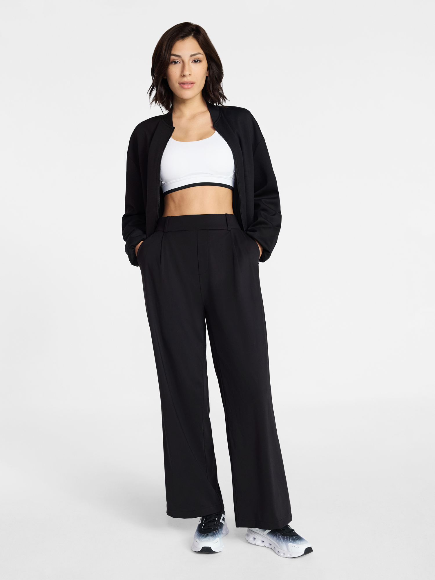 Avia Women's ScubaKnit Bubble Hem Bomber Jacket, Sizes XS-XXXL