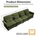 thumbnail image 5 of HUMEHA 126.7" Sectional Sofa with Ruffled Edge Chenille, 4-Seat Cloud Couch with Rolled Arms & Lumbar Pillow for Living Room, Green, 5 of 15