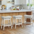 thumbnail image 7 of Dycanpo Saddle Seat Counter Height Bar Stools Set of 3 for Kitchen, Dining, 24in, Grayish-White Linen, 7 of 7