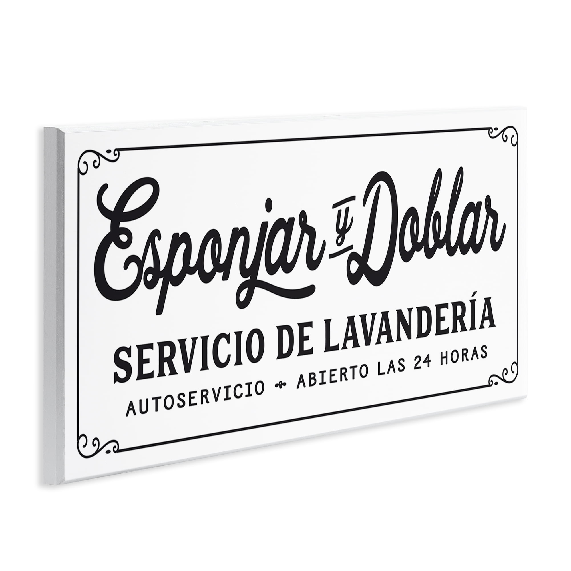Stupell Industries Servicio De Lavandería Bath & Laundry Painting Unframed Art Print Wall Art, 17 x 7