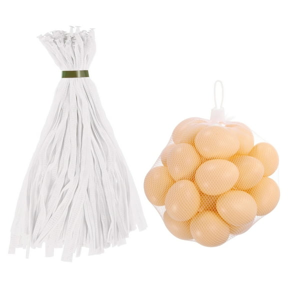 100Pack Reusable Mesh Bags, 35cm Nylon Storage Bags with Closures, White