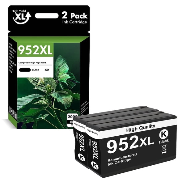 952 952XL Ink Cartridges Compatible for 952XL 952 2 Pack for OfficeJet Pro 8710 7740 8720 8210 8715 8702 7720 8730 8740 8216 8725 8700 (2 x Black)