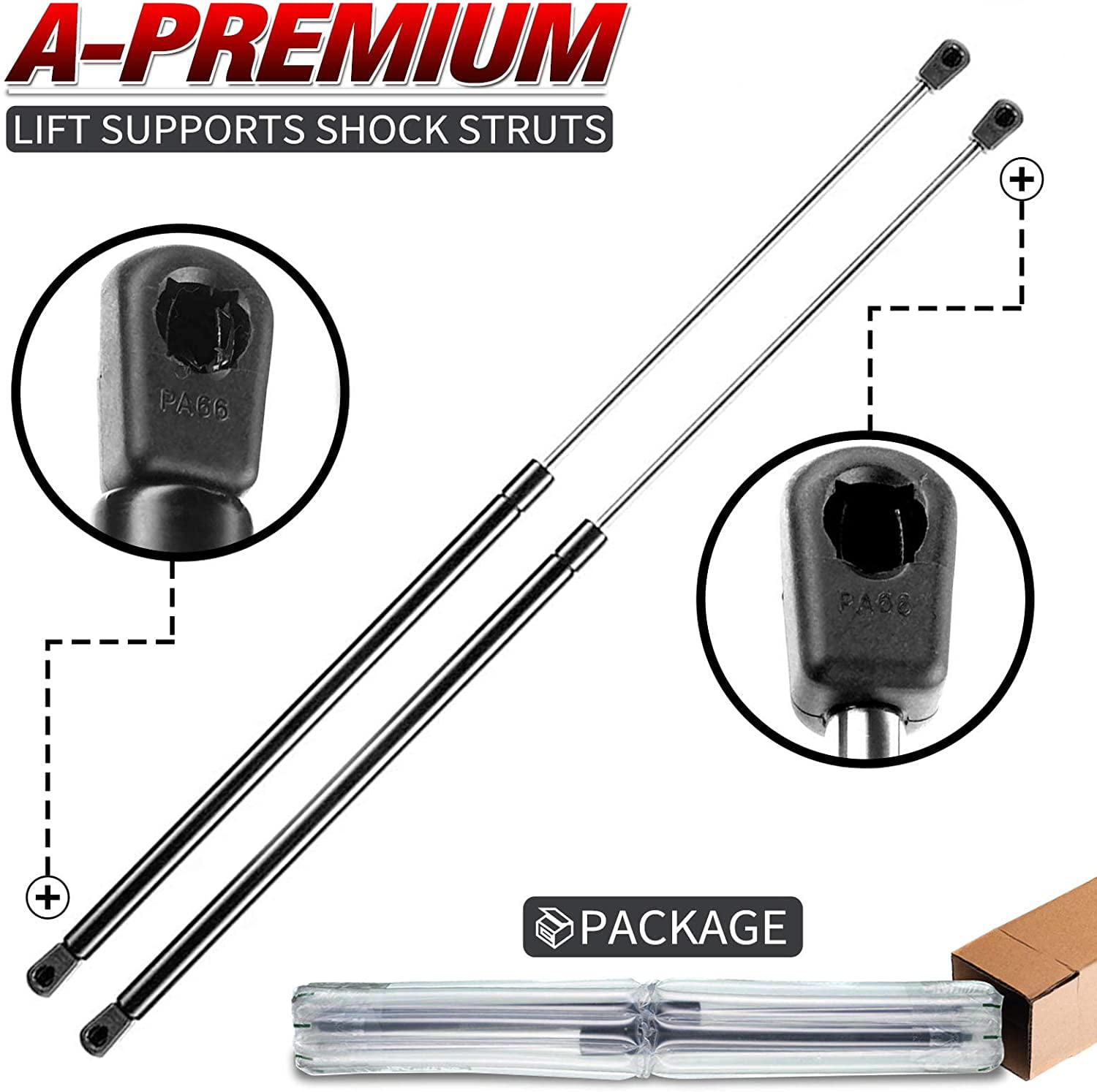 A-Preimum Rear Window Glass Lift Supports Shock Struts Replacement for Jeep  Wrangler TJ 1997-2006 with Hardtop 2-PC Set 