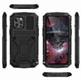 thumbnail image 2 of Dteck iPhone 13 Pro Max 5G Metal case with Kickstand Screen Protector Case Sturdy Military Armor Durable Full Body Heavy Duty Shockproof Drop Tested Outdoor Case for iPhone 13 Pro Max (Black), 2 of 8