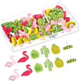 thumbnail image 2 of 50 Pcs Petites Cartes Murales Droites Pinces Boîte de Rangement Compacte Photos Cartes Murales Bulletin Liège Accessoires Ménagers Flamant Rose Ananas, 2 of 8