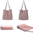 thumbnail image 3 of Bolso de mano de pana para mujer, bolso informal de gran capacidad, bolso de hombro para compras con bolsillo, 3 of 5
