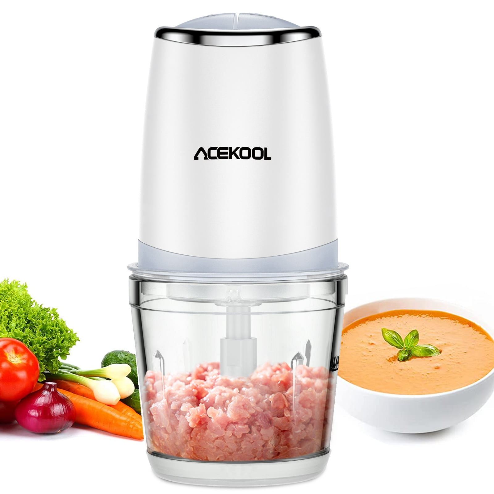 AICOOK 16 Functions Food Processor, 700W, 12-Cup Food Chopper with 4 Speeds  for Chopping, Pureeing, Mixing, Shredding, Whisking Eggs and Slicing