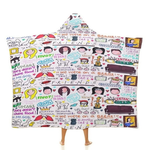 Friends Tv Show Wearable Blanket Hoodie Throw Blanket Robe Cloak Blanket 40"x50"