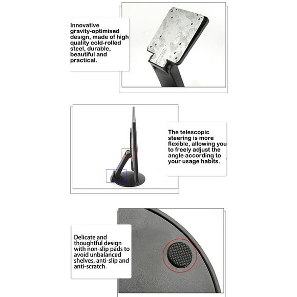 Monitor Stand Bracket Desktop Foldable Shelf PC Support for 17-24 Inch LCD Vertical Mount Upright Hanger Adjustable Support for 17-24 Inch White