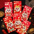 thumbnail image 3 of Maytalsory 6 Pcs Enveloppes Rouges Traditionnelles Chinoises en Papier Célébrations du Nouvel An Applications Larges Premium 208F, 6 Pcs 6.7 Pouces, 3 of 6