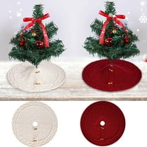 Lwlmwt Christmas Decorations,46cm/18in Christmas Knitted Tree Skirt Cute Small Christmas Tree Apron Knitted Christmas Tree Decoration Accessories,Christmas Gifts