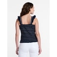 thumbnail image 4 of Time and Tru Women's Smocked Cotton Tank Top with Ruffle Straps, Sizes XS-XXXL, 4 of 6