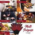 thumbnail image 5 of Guantes resistentes al calor - Guantes de silicona para parrilla, horno, cocina, barbacoa, hornear, cocinar - Lavables - Manoplas para asar a alta temperatura, 5 of 5