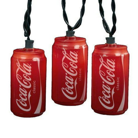 Kurt Adler 10 Light String Coca-Cola Can Christmas Lights