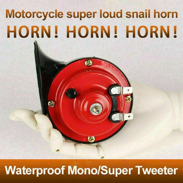 Car Horn, 12V Truck Horn 300DB Loud Motorcycle Horn Waterproof Auto Horn  Train Horns Waterproof High Low Tone Universal Fit Super Loud Electric  Snail
