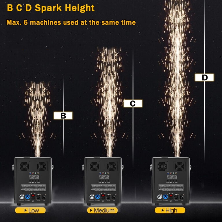 DMX512 Cold Spark Firework Machine, Low Noise, Wireless Remote, 2