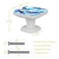 thumbnail image 4 of 4PCS Square Cabinet Fluorescence Knob Glowing in the Dark Furniture Drawer Pulls Handle with Screws Sea blue dolphins, 4 of 5