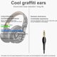thumbnail image 5 of Cateissary TWS5.0 Auriculares inalámbricos Graffiti Juego deportivo plegable Auriculares para teléfono móvil Cables de audio/vídeo Oro negro, 5 of 6