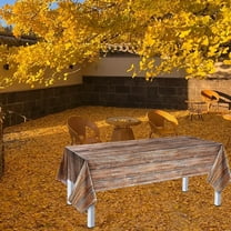 Tablecloth 1 Brown Wood Grain Tablecloth Rustics Style Plastic Tablecloth For Rectangular Table Vintage Farmhouses Tablecloth Decoration For Western Barn Birthday Wedding Table Cloth