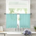 thumbnail image 2 of Pure Light Cyan Sheer Curtains 54 Inches Length 2 Panels Set, Window Sheer Curtains for Living Room/Bedroom, Simple Solid Color Light Filtering Rod Pocket Curtain 52'' x 54'' x 2, 2 of 7