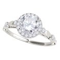 thumbnail image 1 of Aonejewelry 1/2 Ct Halo Round Diamond Antique Engagement Ring In 14k White Gold, 1 of 4