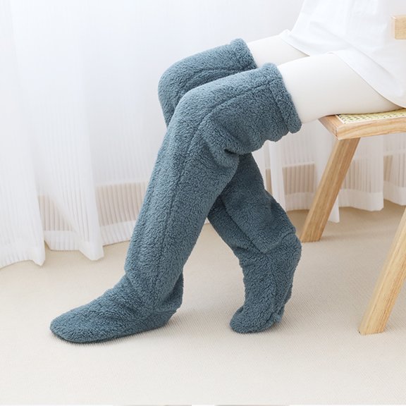 harmtty Winter socks 1 Pair of Knee Warmer Joints Cold-proof Stocking Sleeves Comfortable Leg Protectors Thickened Long Socks Pink