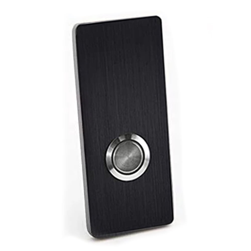 Modern Stainless Hardware R7 Anodized Aluminum Doorbell Button, Black, 1.37” x 3.14” x 5/32”, 4mm