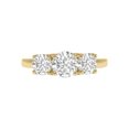 thumbnail image 2 of TimeLe$$ Classics 3 Carat TW Round Cut Lab Grown Diamond Three Stone Engagement Ring in 14K Yellow Gold (Ring Size: 10), 2 of 6