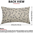 thumbnail image 4 of Grey Floral Pillow Covers 12x20 Set of 2 Vintage Rustic Old Style Cute Small Flower Gray Cream Print Rectangle Decorative Outdoor Pillowcases Fall Farmhouse Throw Cushion Case Couch Sofa Bed Decor, 4 of 6