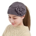 thumbnail image 2 of Kelon Autumn Winter Knitted Flower Headband, Warm Yarn Head Wrap, Fashion Ear Cover Hair Accessories, One Size Bomber Hats, 2 of 7
