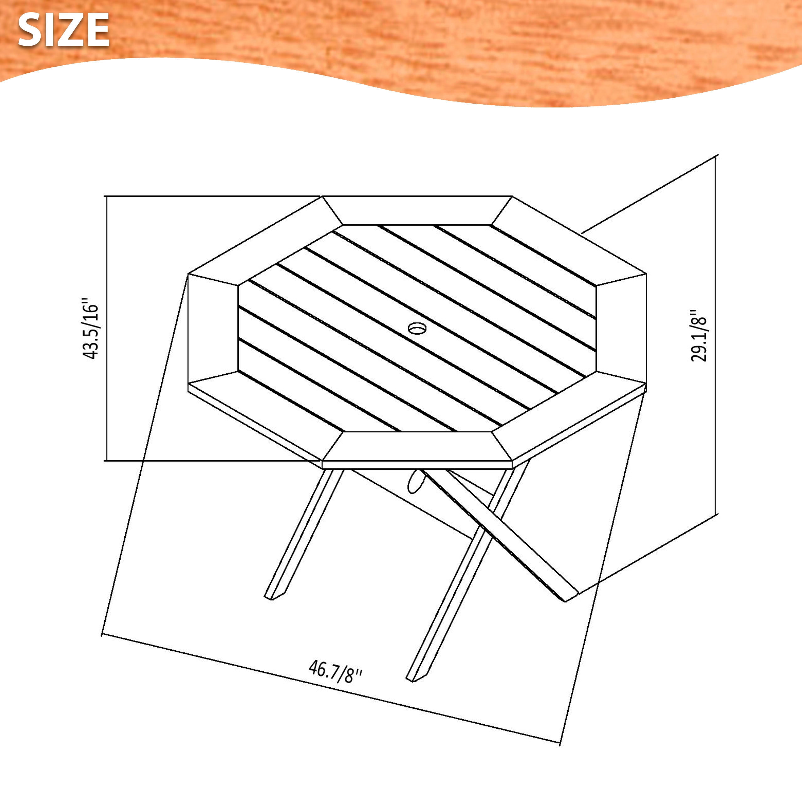 Amazonia Bremen 5-Piece Patio Octogonal Table Set, Eucalyptus Wood, Ideal for Outdoors and Indoors