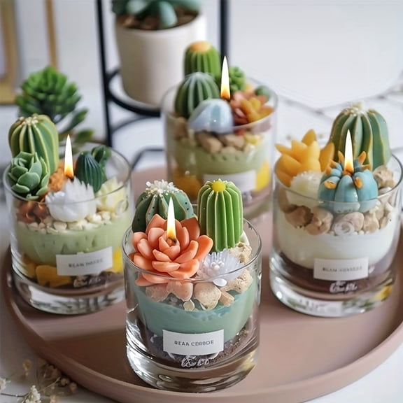 Set of 9 Succulent Cactus Silicone Molds, Realistic Resin Candle Molds, Suitable for Crafting Candles, Soaps, And Decorations, Perfect for Home Decor