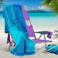 thumbnail image 2 of Floral Mandala Egyptian Cotton Oversized Beach Towel Set, Blue and Teal, 2-Pieces Default Title, 2 of 5
