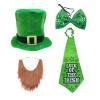 thumbnail image 1 of Wdftyju Disfraz de fiesta - 4 piezas Disfraces del día de San Patricio con sombrero Barba Corbata Pajarita Wdftyju 6nf3pn8gm3cq9re3D03, 1 of 9