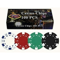 Da Vinci 100 Dice Striped Poker Chips in Las Vegas Gift Box 11 5gm