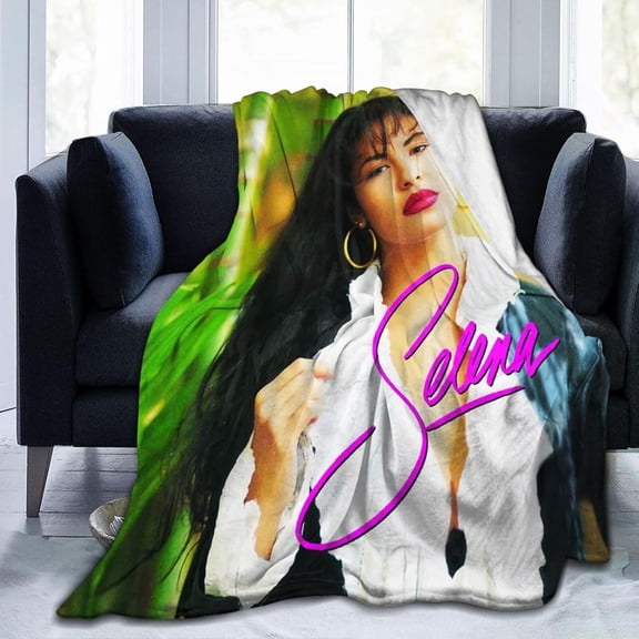 Selena Quintanilla Throw Flannel Blankets Soft Blanket for Sofa Bed Office Camp Couch Beach Car Decoration Air Conditioning Blanket for All Seasons 60""x50"", Black