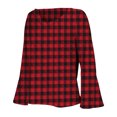 thumbnail image 6 of HLKJKLS Long Sleeve Shirts For Women 3/4 Bell Sleeve V Neck Pressed Pleated Solid Color T Shirt Cotton Like Spring Winter Black M-4Xl, 6 of 8