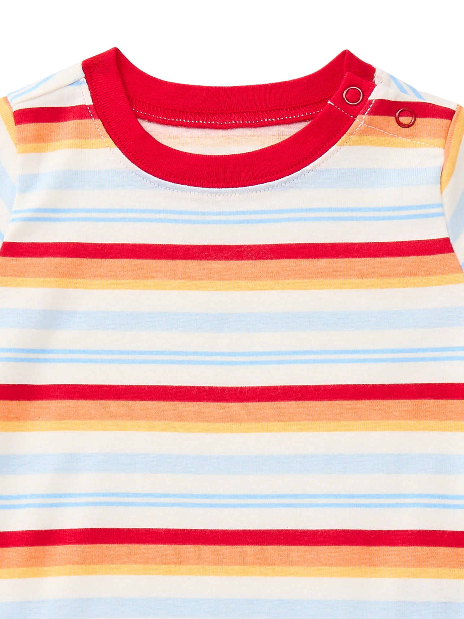 Wonder Nation Baby Boys Bodysuit with Short Sleeves, 3-Pack, Sizes 0-24M