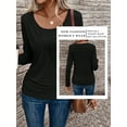 thumbnail image 7 of SLADYGLO Women Crew Neck Long Sleeve Buckle Pleat Waist Top, 7 of 7