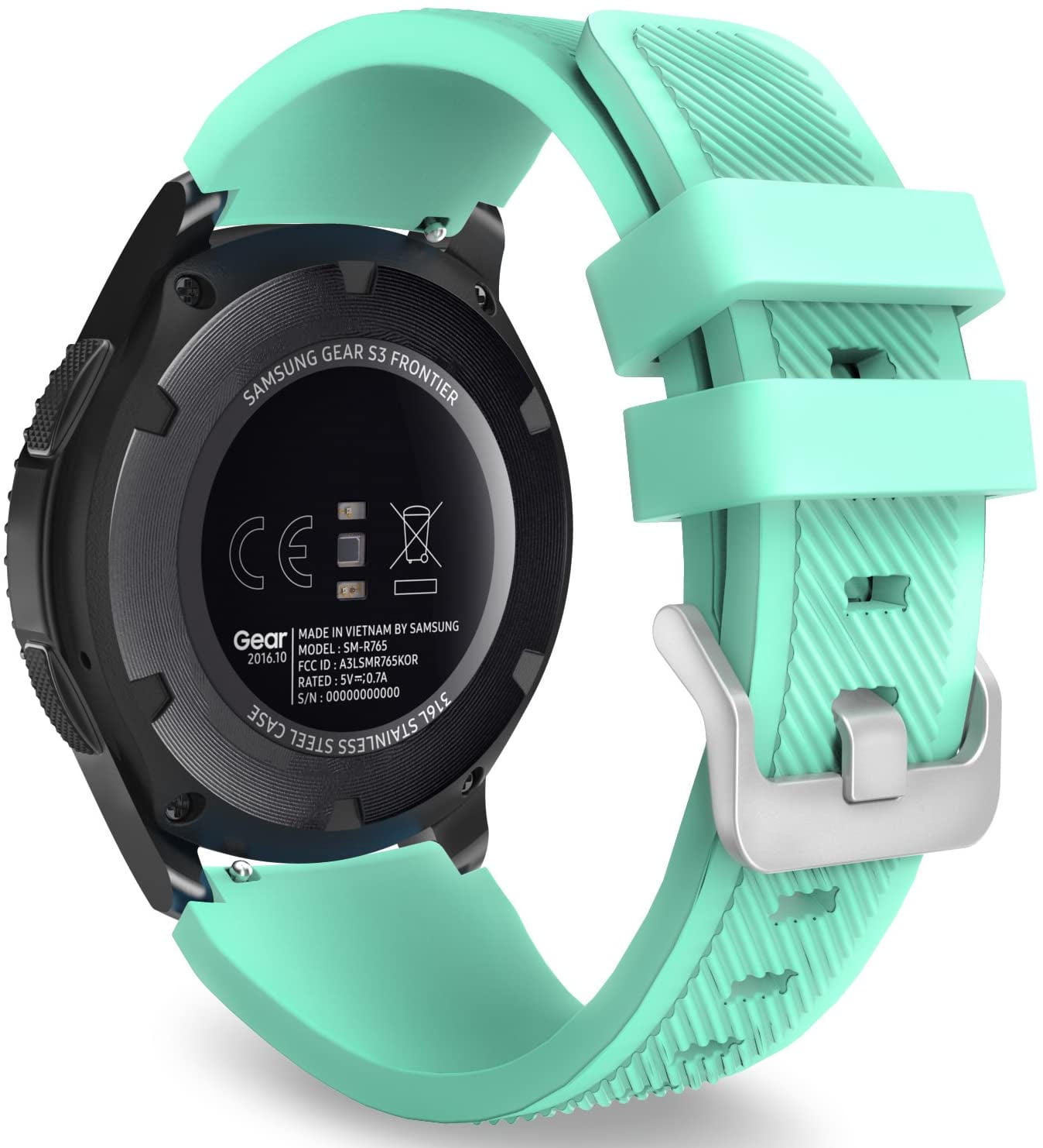 Band Compatible with Samsung Galaxy Watch 3 45mm/Gear S3 Frontier/Classic/Galaxy  Watch 46mm/Huawei Watch GT2 Pro/GT 46mm/GT2 46mm/Ticwatch Pro 3, Silicone  Strap Fit 22mm Band, Mint Green - Walmart.com