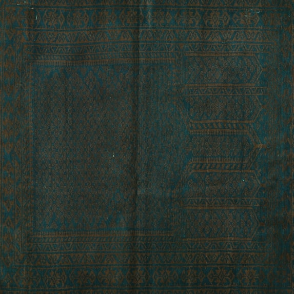 Ahgly Company Machine Washable Indoor Square Persian Turquoise Blue Traditional Area Rugs, 7' Square