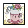 thumbnail image 4 of (J357) Hilo Algodón Ecológico 14CT Impresión 2 Hebras 15*15CM Té Dos Kit Serie Naturaleza Muerta Punto Cruz (manual en Inglés), 4 of 9