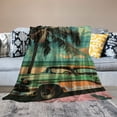thumbnail image 2 of Orinice Palm Tree Beach Warm Lightweight Blanket Soft Fleece Throw Blanket for Living Rooms Sofa Decor Cow Gifts All Seasons - Soft Plush Blankets for Bed 40x50in, 2 of 6