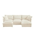 thumbnail image 5 of Gewnee Slipcovered U Shape Sectional Deep Seat Sectional Sofa Couch, Modular 3 Seater Sofa with French Edges Design Sofa Comfy Cloud Couch for Living Room, 5 of 26